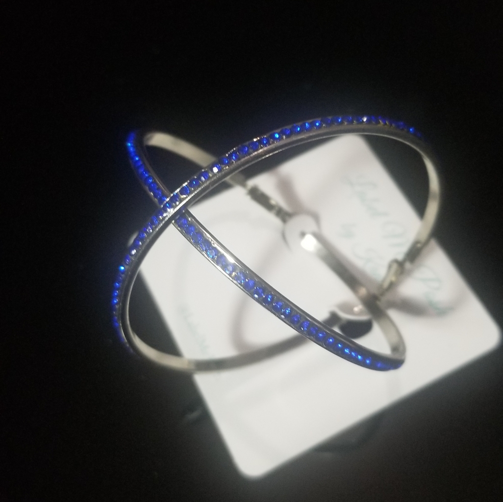 Blue Rhinestone Earrings